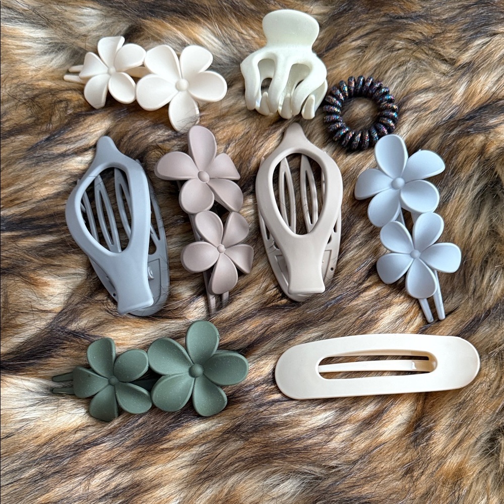 Assorted Floral Hair Clips and Accessories